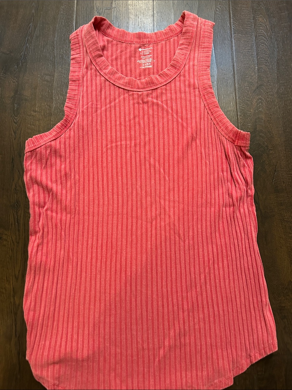 Sleeveless Ribbed Tank Top - Coral Pink
